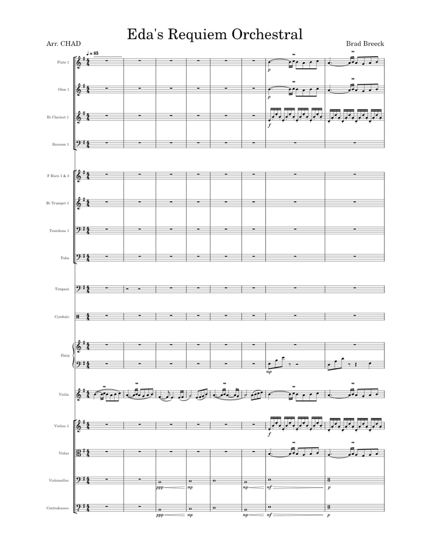 Eda's Requiem (duet) – Brad Breeck Eda's Requiem Orchestral Sheet Music ...