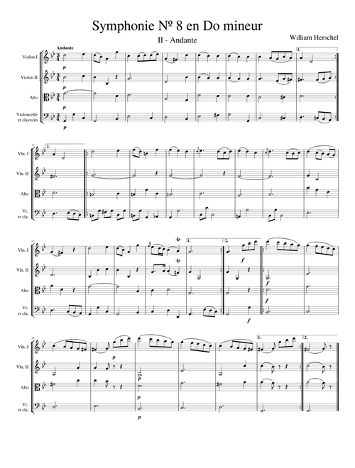 Symphonie N° 8 en Do Mineur - II Andante - William Herschel