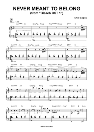 Never meant to belong – Shirō Sagisu Sheet Music for Piano (Solo