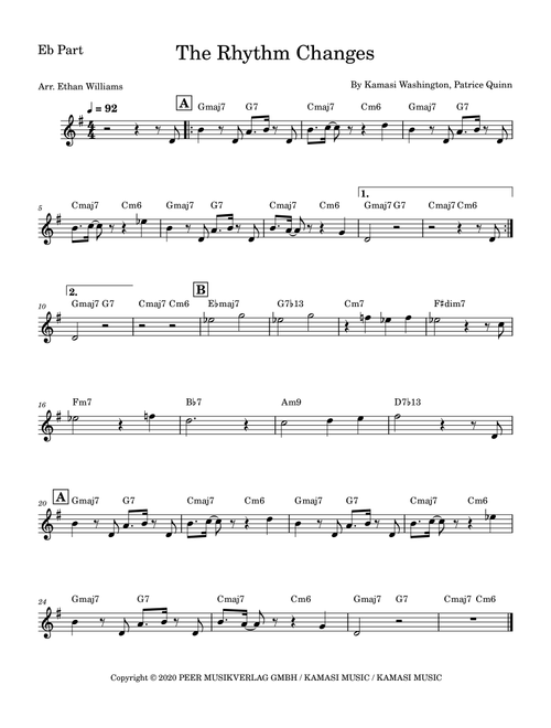 The Rhythm Changes (Arr. Ethan Williams) - Kamasi Washington (Lead Sheet - Fake Book)