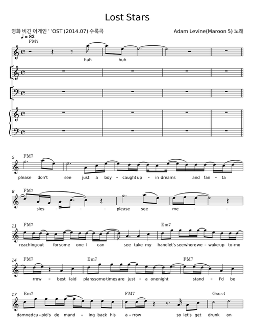 Lost stars - Adam Levine