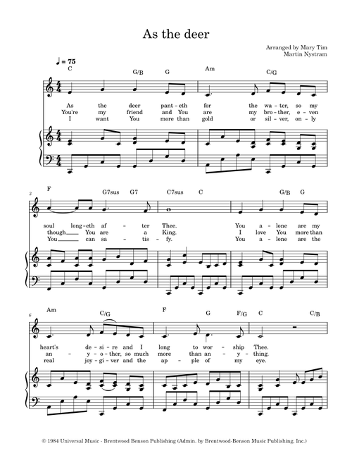 As the deer – Martin J. Nystrom