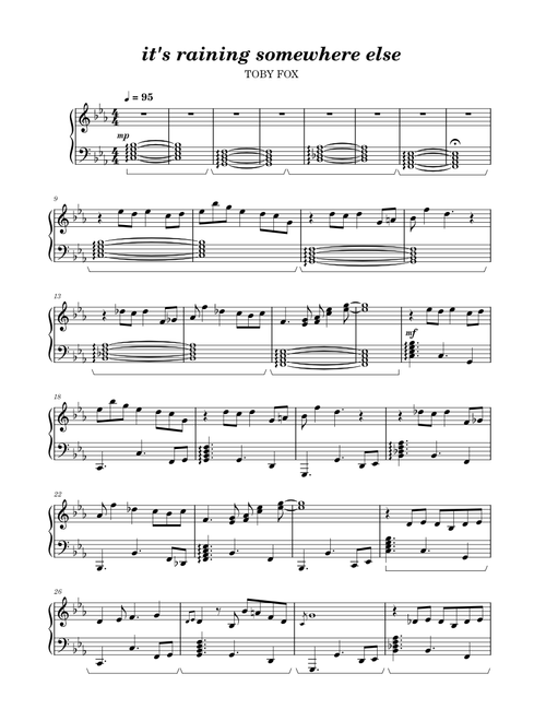 it's raining somewhere else - toby fox (undertale)