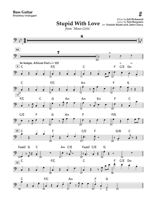 Stupid With Love (Arr. Daniele Buatti) - Jeff Richmond, Jeffrey Richmond (Bass Tab)
