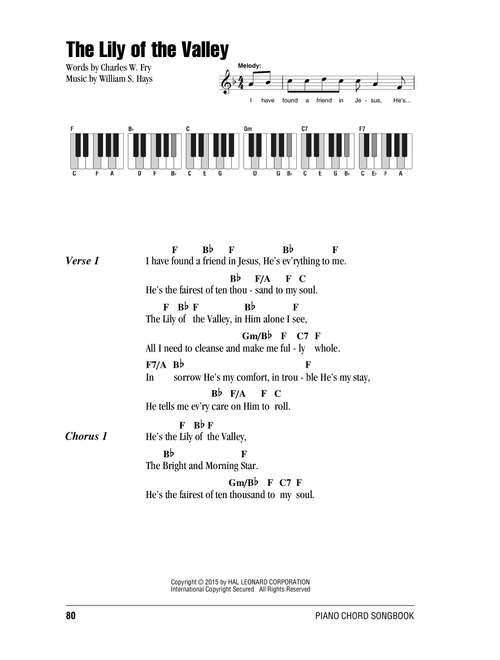 The Lily Of The Valley - William S Hays (Piano Chords-Lyrics)