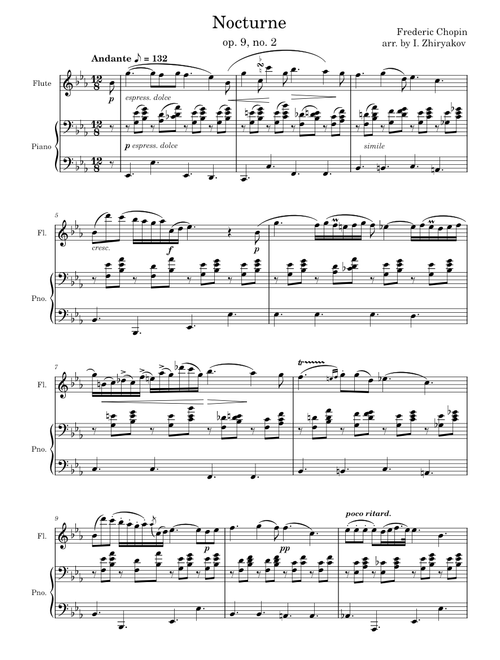 F. Chopin - Nocturne op. 9, no. 2 - Flute and Piano