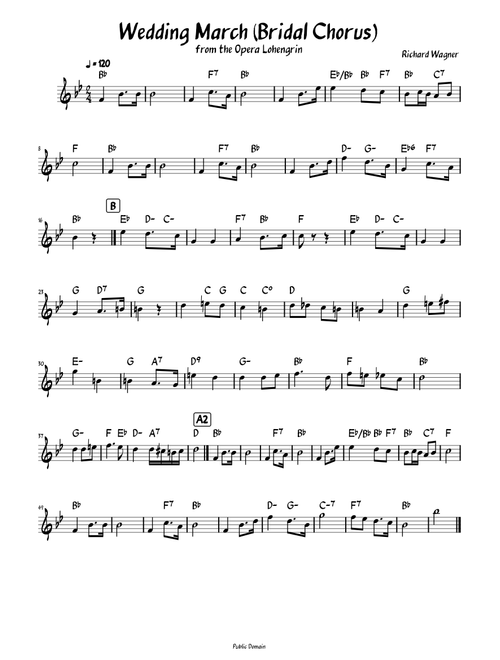 Wedding March from Lohengrin (Lead sheet )