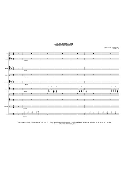 Ain't Too Proud To Beg (Arr. David E. Clark) - The Temptations (Large Ensemble)