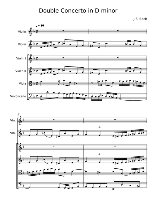 Double Violin Concerto in D Minor - Johann Sebastian Bach