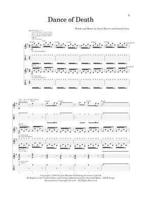 Free Dance Of Death by Iron Maiden sheet music | Download PDF or