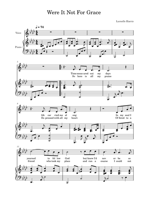 Were It Not For Grace – Larnelle Harris (Piano Arrangement)