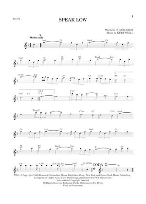 Play Official version of Speak Low Sheet Music by Ogden Nash for