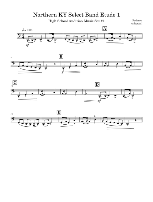 Northern KY 2023 Select Band Tuba Etude 1