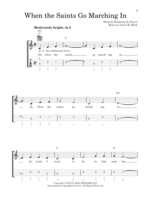 When The Saints Go Marching In - Louis Armstrong (Easy Ukulele (with Tab))