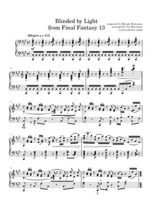 Final Fantasy 13 Main Theme Sheet Music for Piano (Solo
