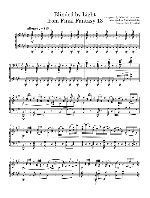 Final fantasy XIII - Blinded by Light – Masashi Hamauzu