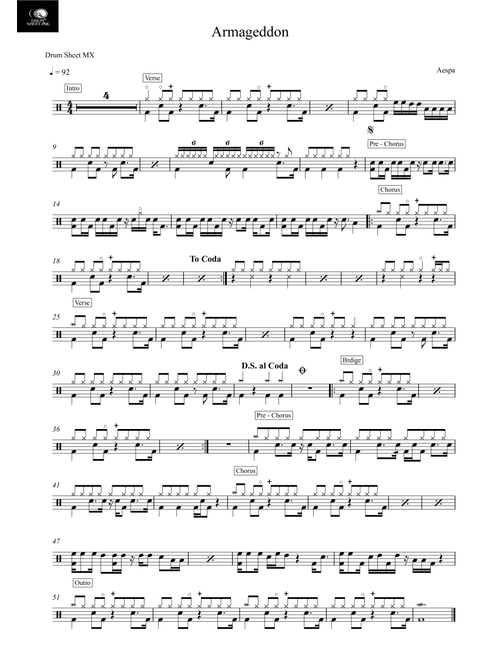 Armageddon (Arr. Drum Sheet MX) - Aespa (Drums)