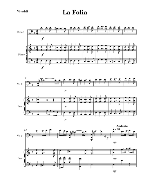 La Follia from Sonata Op.1 No 12/RV 63 – Antonio Vivaldi La Folia