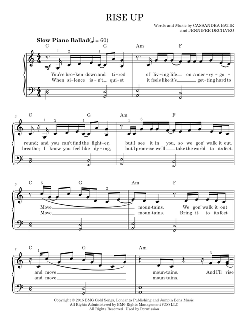 Rise up - Andra Day (Easy Piano)
