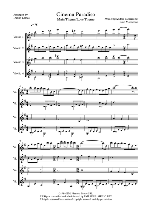 Love Theme (Tema D'amore) (Arr. Danilo Lamas) - Andrea Morricone, Ennio Morricone (Guitar Ensemble)