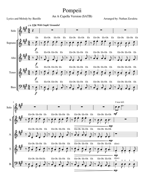 Pompeii (SATB) A Capella