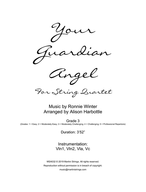 Your Guardian Angel (Arr. Alison Harbottle) - The Red Jumpsuit Apparatus (String Quartet)