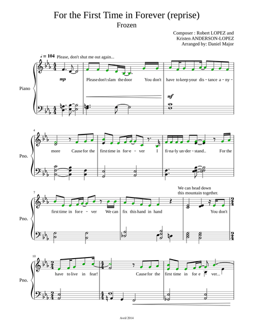 For the first time in forever (reprise) - Frozen