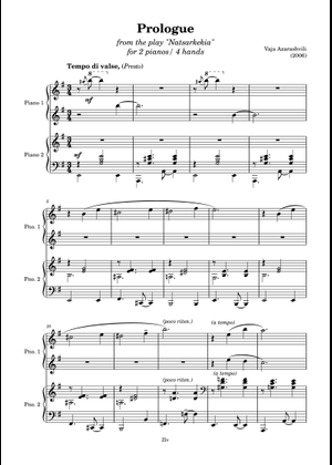 Prologue, for 4 Hands, from the play 