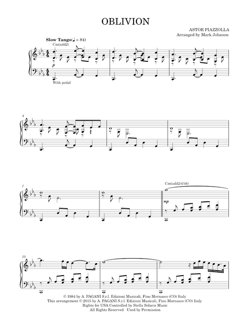 Oblivion - Astor Piazzolla (Piano Solo)