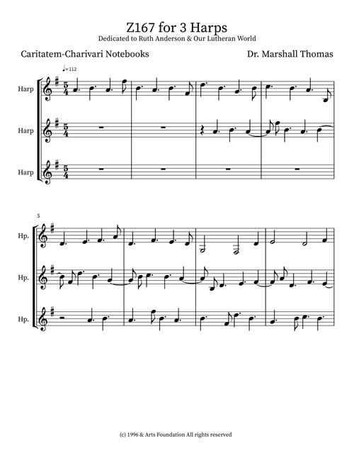 Z167 for 3 Harps - Celebrity Chamber Players (Small Ensemble)