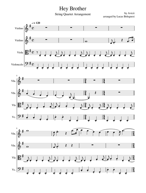 [WIP] Hey Brother - Avicii (String Quartet)