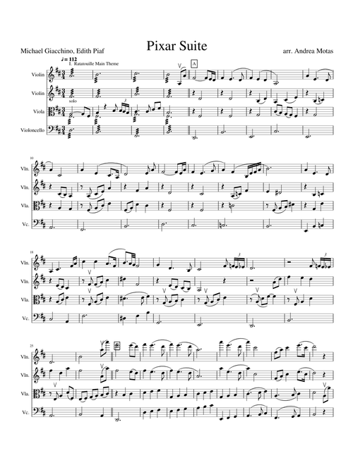 Pixar Suite for String Quartet
