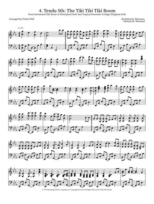The Tiki Tiki Tiki Room (Arr. Trisha Wolf) - Richard M Sherman, Robert B Sherman (Piano Solo)