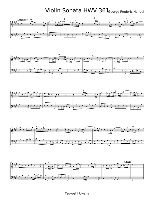 Violin Sonate A-Dur, HWV 361 - Georg Friedrich Händel