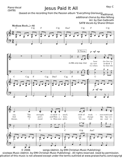 Jesus Paid It All - Misc Praise Songs