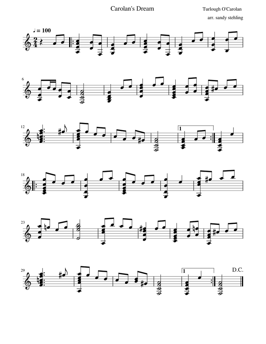 Carolan - Carolan's Dream Sheet Music for Drum group (Solo) | MuseScore.com