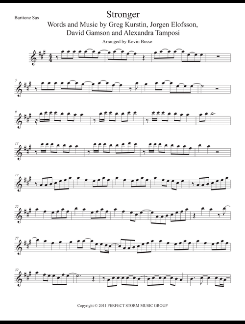 Stronger (What Doesn't Kill You) (Arr. Kevin Busse) - Kelly Clarkson (Baritone Sax Solo)