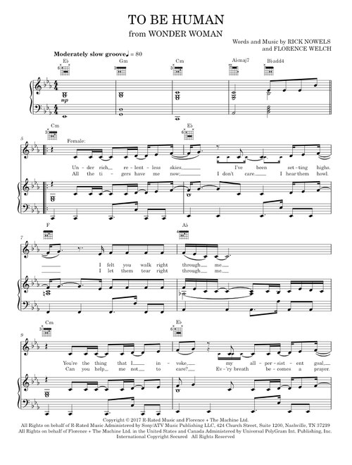 To Be Human - Sia feat. Labrinth (Piano-Vocal-Guitar)