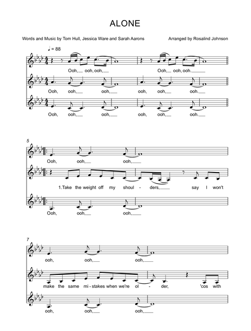 Alone (Arr. Rosalind Johnson) - Jessie Ware, Thomas Hull, Sarah Aarons (Choral, SSA)