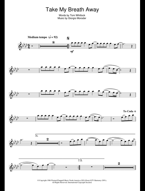 Take My Breath Away - Berlin (Flute Solo)