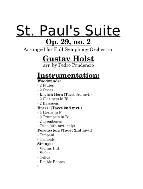 St. Paul's Suite Op. 29 No. 2 - Gustav Holst