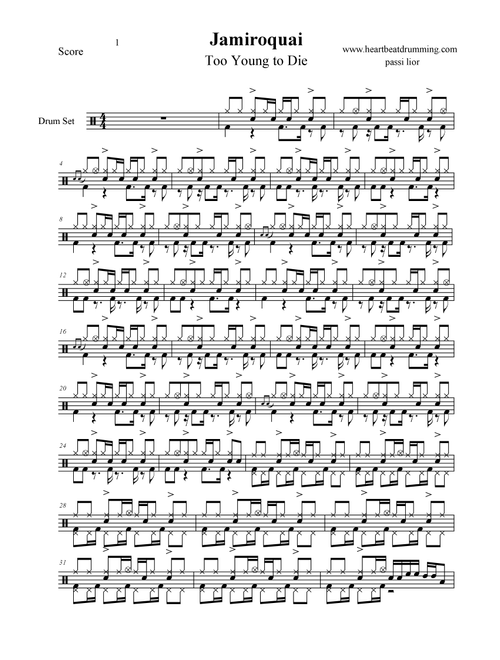 Too Young To Die (Arr. Lior Passi) - Jamiroquai (Drums)