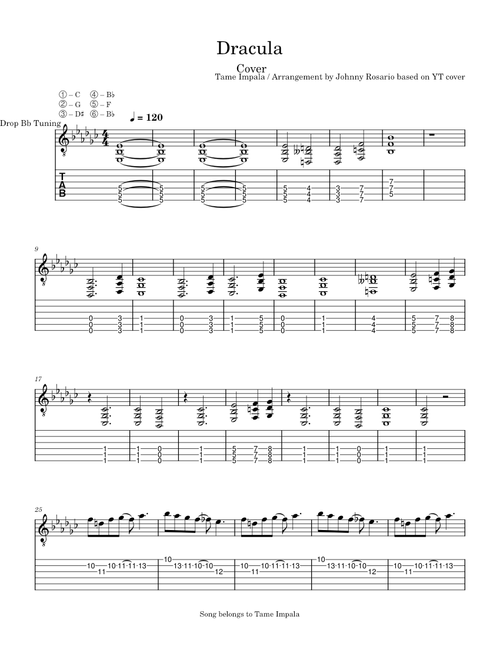 Dracula – Tame Impala Guitar Cover