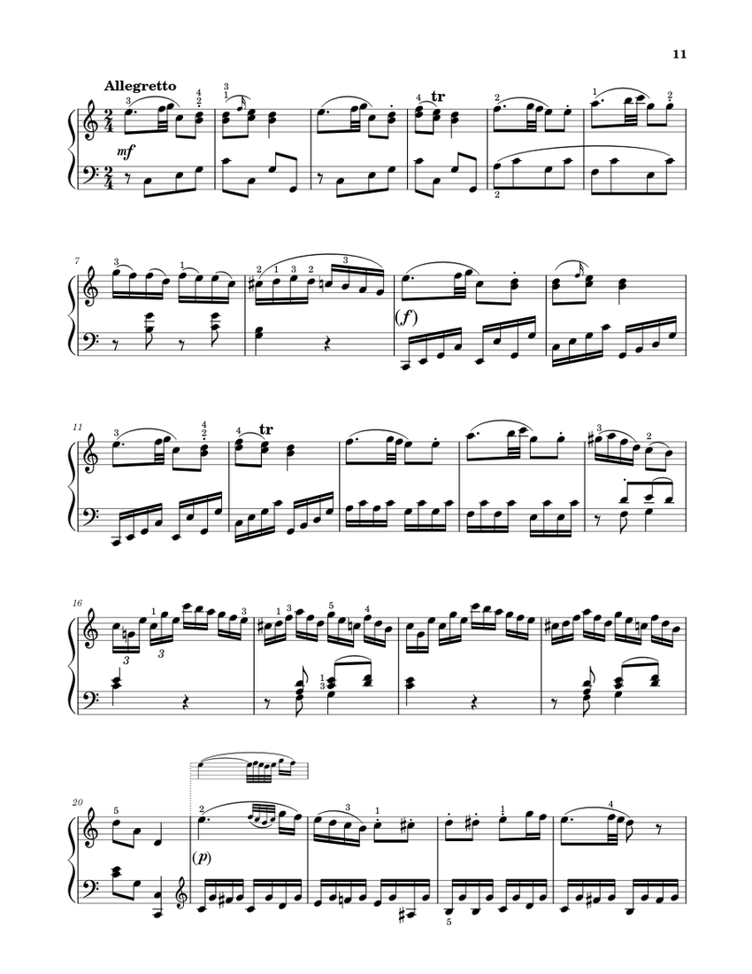 Sonata No. 10, 3rd Movement K. 330 Sheet Music for Piano (Solo