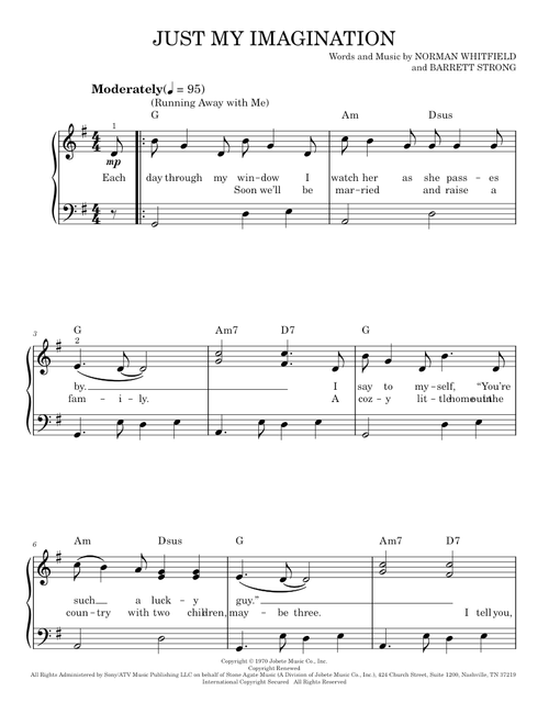 Just my imagination - The Temptations (Easy Piano)