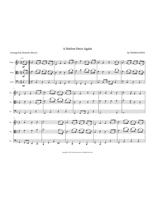 A Nation Once Again (Arr. Dominic Meccia) - Thomas Davis (Small Ensemble)