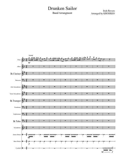 Drunken Sailor - Band Arrangement