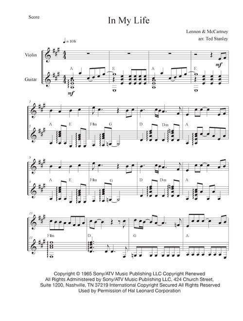 In My Life (Arr. Ted Stanley) - The Beatles (Instrumental Duet)