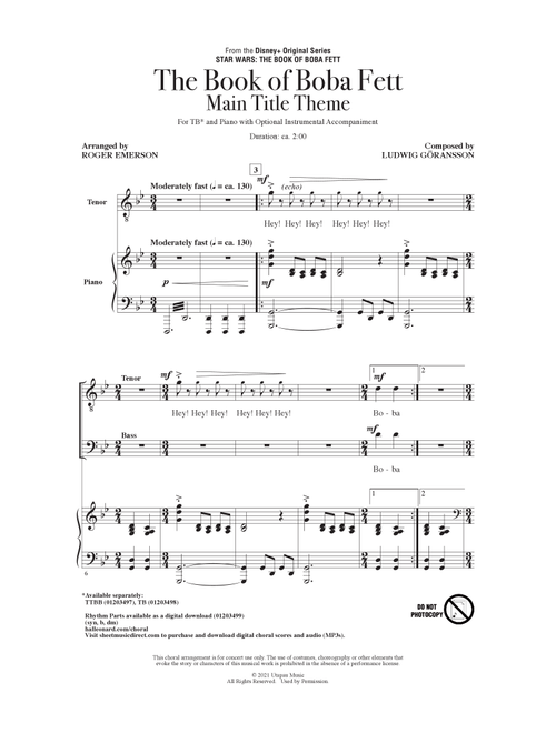 The Book Of Boba Fett Main Title Theme (arr. Roger Emerson) - Ludwig Göransson (Choral, TB)