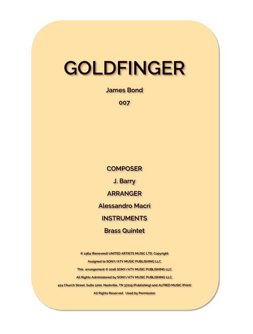 Goldfinger (Arr. Alessandro Macrì) - John Barry (Brass Ensemble)